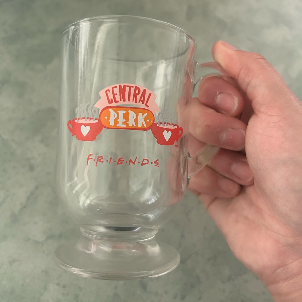 Red and Pink Central Perk FRIENDS Glass Mug